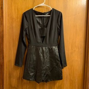 Black Long-sleeve Romper